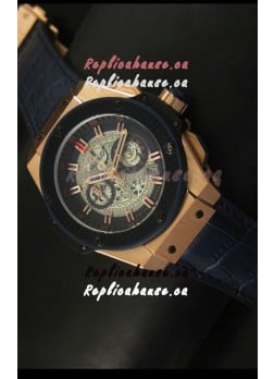 Hublot Big Bang King Rose Gold Skeleton Dial Watch Swiss Quartz 45MM