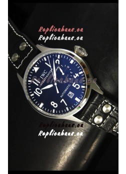 IWC Big Pilot Swiss Replica Steel Watch in Black Dial - Updated Case Version