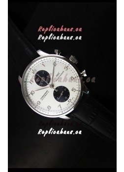 IWC Portuguese Chronograph Swiss Replica Watch in Steel Case - 1:1 Mirror Replica Edition