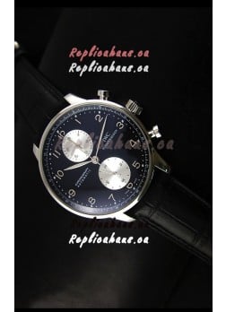 IWC Portuguese Chronograph Swiss Replica Watch in Steel Case - 1:1 Mirror Replica Edition