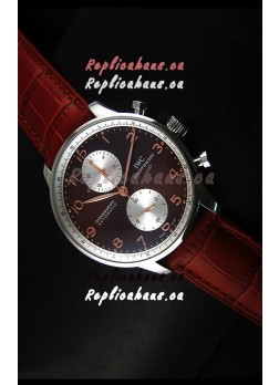 IWC Portuguese Chronograph Swiss Replica Watch in Steel Case - 1:1 Mirror Replica Edition