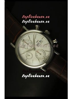 IWC Portofino Chronograph Swiss Watch in Steel Case White Dial