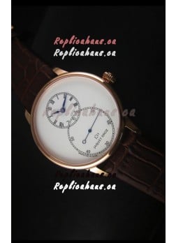 Jaquet Droz Grande Seconde Ivory Enamel Rose Gold Case Watch in White Dial