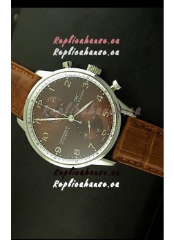 IWC Portuguese Chronograph Swiss Replica Watch in Steel Case - 1:1 Mirror Replica Edition