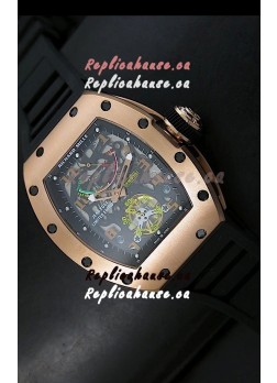Richard Mille RM002 Power Reserve Tourbillon Swiss Replica Watch in Pink Gold Case 