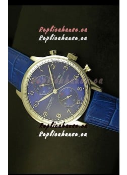 IWC Portuguese Chronograph Swiss Replica Watch in Steel Case - 1:1 Mirror Replica Edition