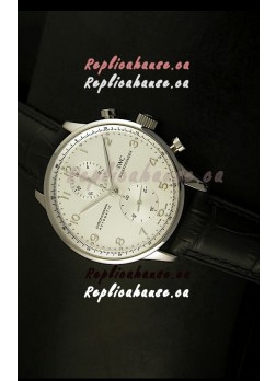 IWC Portuguese Chronograph Swiss Replica Watch in Steel Case - 1:1 Mirror Replica Edition
