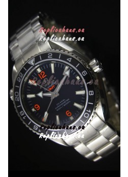 Omega Planet Ocean GMT Black Swiss Replica Watch - 1:1 Ultimate Mirror Edition