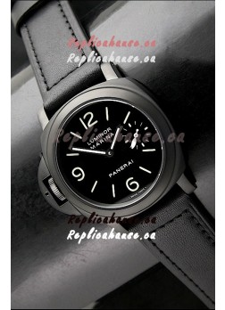 Panerai Luminor Marina Left Hand Wind PVD Swiss Watch - Leather Strap