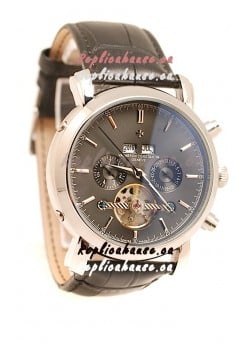 Vacheron Constantin Malte Tourbillon Japanese Replica Watch in Black Dial