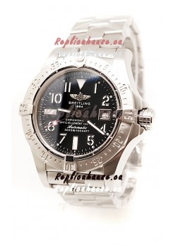 Breitling Chronograph Chronometre Swiss Replica Watch in Black Dial