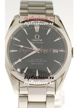 Omega SeaMaster CO AXIAL Swiss Replica Watch in Black Dial