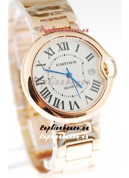 Ballon Bleu De Cartier Japanese Replica Pink Gold Watch