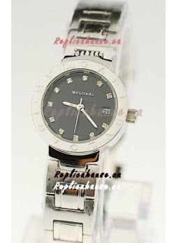 Bvlgari Quartz Japanese Steel Watch in Diamond Markers