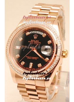 Rolex Day Date II Rose Gold Japanese Replica Watch