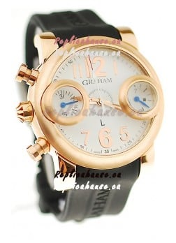 Graham Swordfish Japanese Replica Gold Watch in White Dial