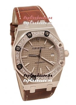 Audemars Piguet Royal Oak Steel Swiss Watch in Grey Dial