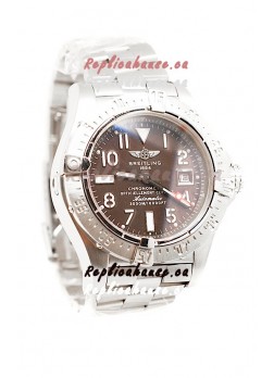 Breitling Chronograph Chronometre Swiss Replica Watch in Brown Dial