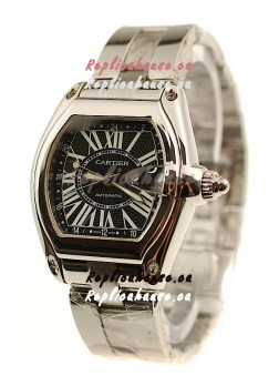 Cartier Roadster Swiss Replica GMT Watch in Black Dial