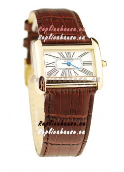 Cartier Tank Divan Japanese Replica Ladies Gold Watch