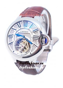 Cartier Ballon de Bleu Flying Tourbillon Swiss Silver Watch