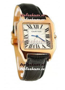 Cartier Santos 100 Ladies Japanese Replica Gold Watch