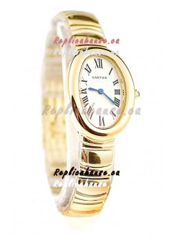 Cartier Baignoire Ladies Japanese Replica Gold Watch