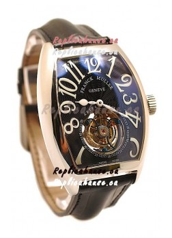 Franck Muller Aeternitas Tourbillon Swiss Replica Watch in Black Strap