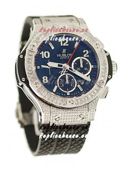 Hublot Big Bang Swiss Watch with Diamonds Embedded Case and Bezel