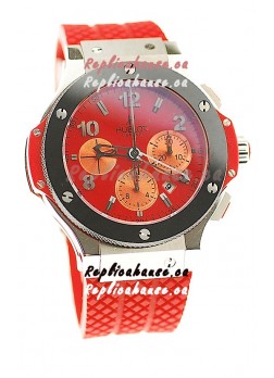 Hublot Big Bang Swiss Watch in Steel Case Ceramic Bezel