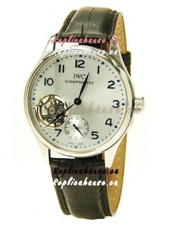 IWC Portuguese Tourbillon Swiss Replica Watch in Silver Dial