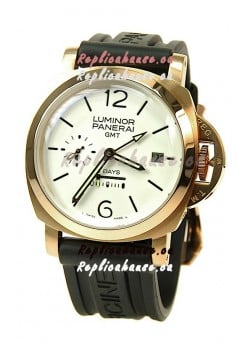 Panerai Luminor GMT 8 Days Swiss Replica Watch in White Dial