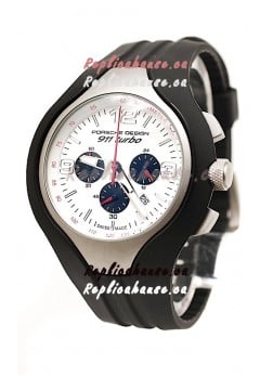 Porsche Design 911 Turbo Speed II Chronograph Japanese Watch in White Dial