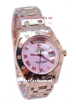 Rolex Day Date Pink Mother of Pearl Japanese Replica Watch
