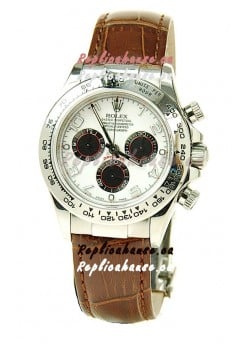Rolex Daytona Cosmograph Swiss Replica Watch in White Dial