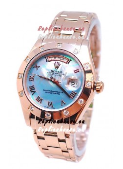 Rolex Day Date Blue Mother of Pearl Japanese Replica Watch