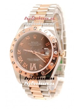 Rolex DateJust Mid-Sized Swiss Replica Rose Gold Watch