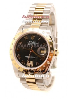 Rolex DateJust Mid-Sized Swiss Replica Gold Watch