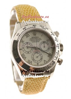 Rolex Daytona Cosmograph Swiss Replica Watch in Yellow Pearl Dial