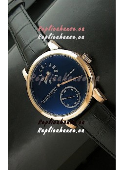 A. Lange & Sohne Cortes de Geneve Decorative Bridges Classic Replica Rose Gold Watch in Black Dial
