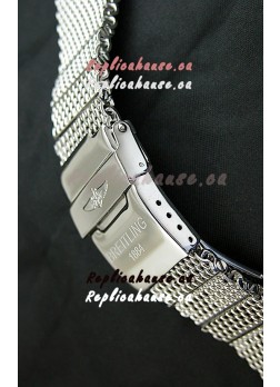 Breitling 440 Solid Stainless Steel Polished Strap with Breitling Double Fliplock Clasp