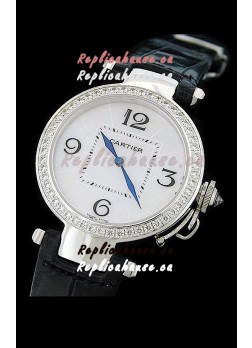 Cartier Pasha de Swiss Replica Automatic Watch in White Dial
