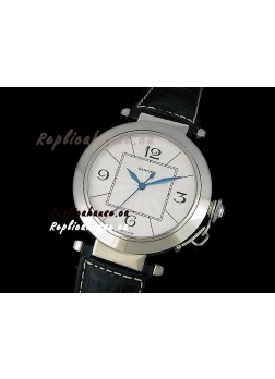 Cartier Pasha de Swiss Replica Automatic Watch in White Dial