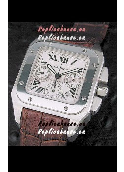 Cartier Santos Swiss Replica Watch in White Dial