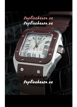 Cartier Santos Swiss Replica Watch in White Dial