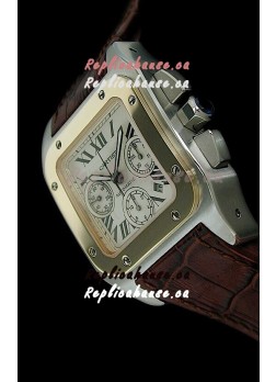 Cartier Santos Swiss Replica Watch in White Dial