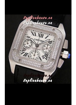 Cartier Santos Swiss Replica Watch in White Dial