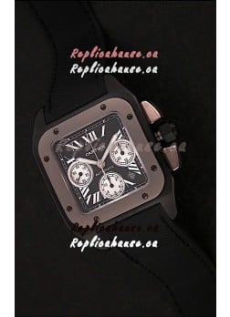 Cartier santos Swiss Replica Watch in Black Dial