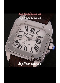 Cartier Santos Swiss Replica Watch in White Dial