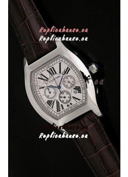 Cartier Tortue Japanese Replica Watch in Brown Strap